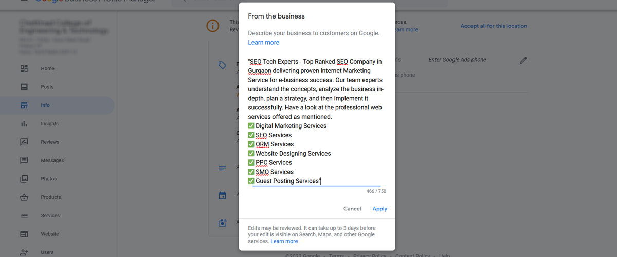 Write Detailed Description