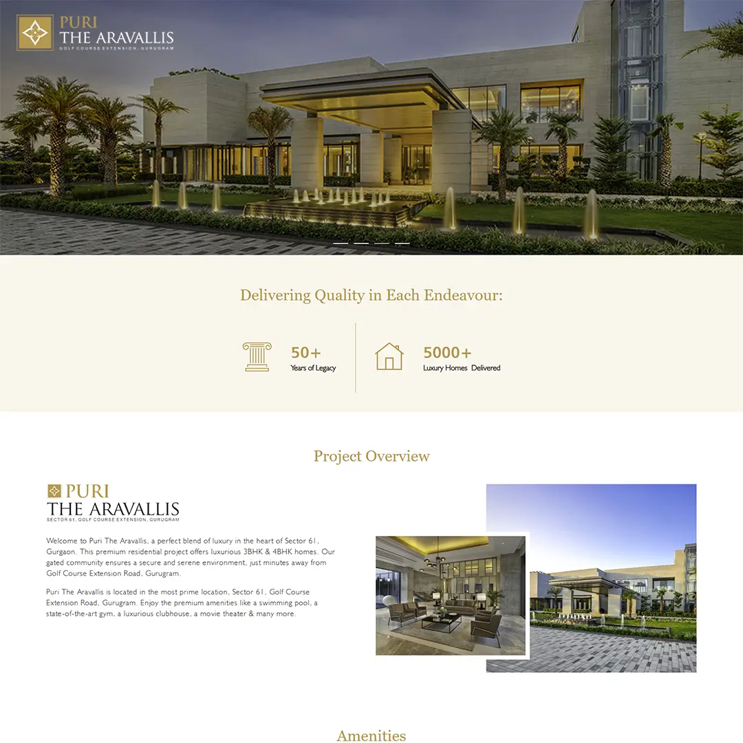 Digital Marketing for Puri The Aravallis