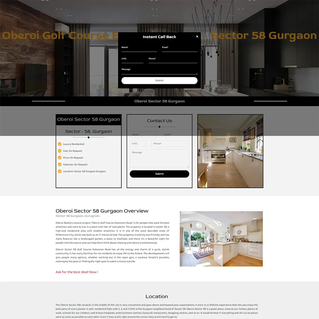 SEO For Oberoi Sector 58 Gurgaon